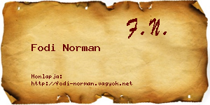 Fodi Norman névjegykártya
